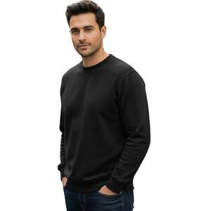 Skims Crewneck Sweatshirt Mens 4X Black Fleece Pullover Long Sleeve Big Tall
